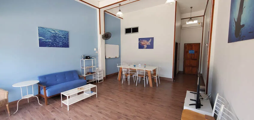 air conditioned classroom sofa and table